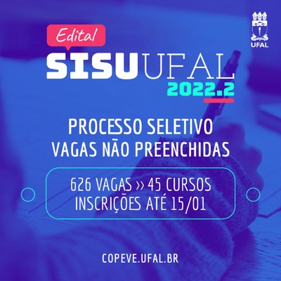 Publicado edital para vagas nos cursos da Ufal